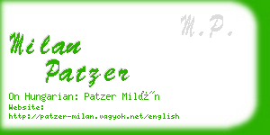 milan patzer business card